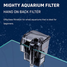 Mighty Aquarium Hang On Back Filter - Aquarium HOB Filter - Adjustable Fish Tank Filter - Aquarium Filters - Nano Aquarium Filter - Fish Aquarium Filter - Hang On Back Aquarium Filter (1-3 Gallons)