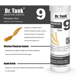 Dr. Tank #9 Planarian Zero - Removes Planaria - 50 Tablets