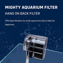 Mighty Aquarium Hang On Back Filter - Aquarium HOB Filter - Adjustable Fish Tank Filter - Aquarium Filters - Nano Aquarium Filter - Fish Aquarium Filter - Hang On Back Aquarium Filter (1-3 Gallons)